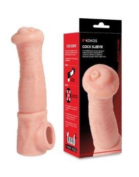 Телесная фантазийная насадка на член Cock Sleeve Size L