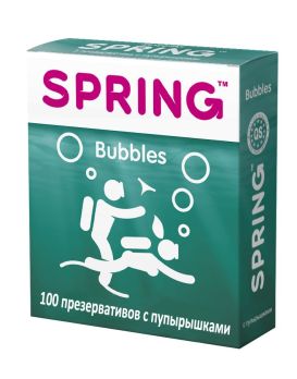 Презервативы SPRING BUBBLES с пупырышками - 100 шт.