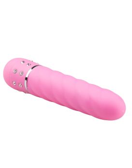 Розовый мини-вибратор Diamond Twisted Vibrator - 11,4 см.