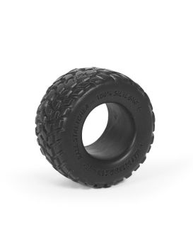 Чёрное силиконовое колечко-колесо для усиления эрекции
