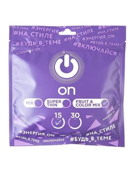 Цветные ароматизированные презервативы ON! Fruit   Color - 15 шт.