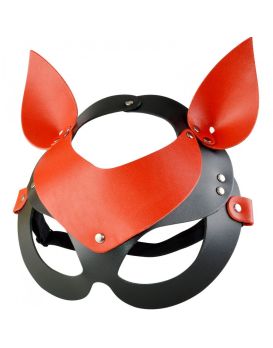 Красно-черная кожаная маска «Кошечка»