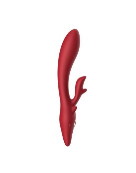 Красный вибратор-кролик - 22,5 см.