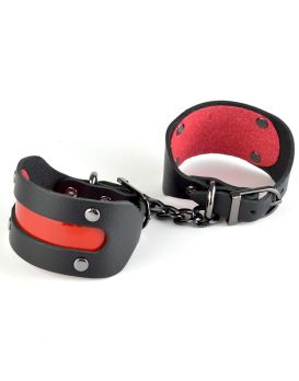 Чёрные наручники с красной вставкой «Пятница»