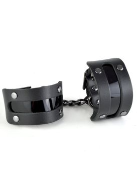 Чёрные наручники с вставкой «Пятница»