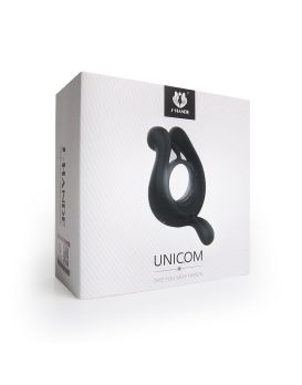 Черное эрекционное виброкольцо Unicom