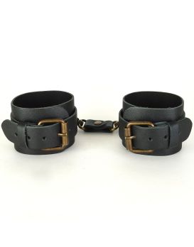 Черные кожаные наручники IDEAL