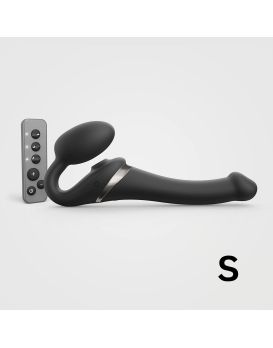 Черный безремневой страпон Multi Orgasm Size S с клиторальной стимуляцией