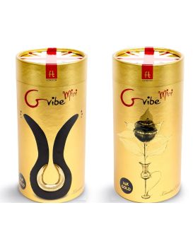 Чёрный сплит-вибратор Gvibe Mini Gold с покрытием золотом