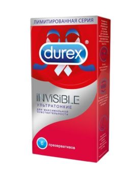 Ультратонкие презервативы Durex Invisible - 6 шт.