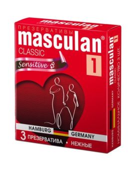 Розовые презервативы Masculan Classic Sensitive - 3 шт.