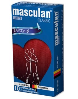 Розовые презервативы Masculan Classic Dotty с пупырышками - 10 шт.