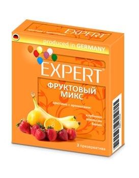 Цветные презервативы Expert  Фруктовый микс  - 3 шт.