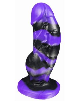 Черно-фиолетовый фаллоимитатор Мартин medium - 24,5 см.