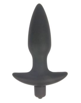 Черная коническая анальная вибровтулка Erokay - 11 см.