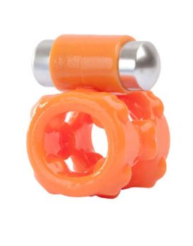Оранжевое эрекционное кольцо с вибрацией