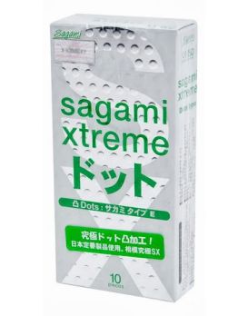 Презервативы Sagami Xtreme Type-E с точками - 10 шт.