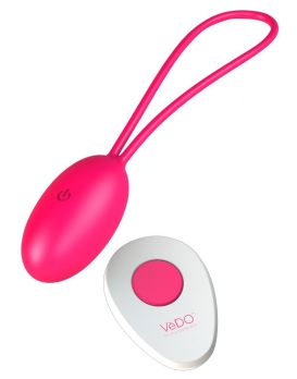 Розовое виброяйцо VeDO Peach с пультом ДУ