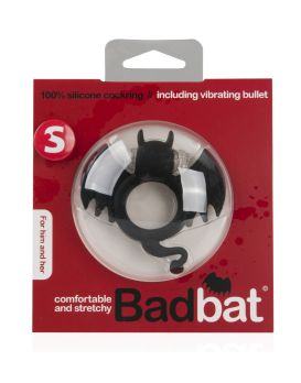 Чёрная вибронасадка на пенис Bad Bat