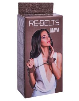 Коричневые кожаные наручники Maya