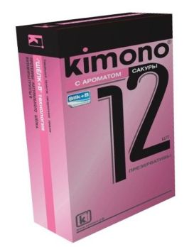 Презервативы KIMONO с ароматом сакуры - 12 шт.