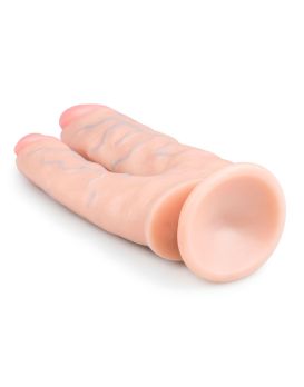 Телесный анально-вагинальный фаллоимитатор Easytoys Double Dildo - 25 см.