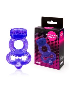 Фиолетовое эрекционное виброкольцо с шипами