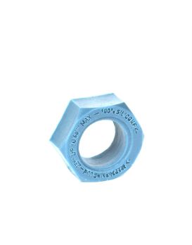 Голубое силиконовое кольцо-гайка для усиления эрекции