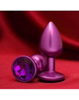 Фиолетовая анальная пробка с кристаллом