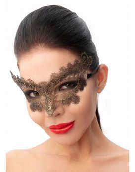 Изысканная золотистая женская карнавальная маска