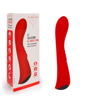 Красный вибромассажер 6  Silicone G-Spot Fun - 19,1 см.