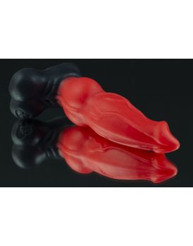 Красно-черный фаллоимитатор собаки  Дог mini  - 18 см.