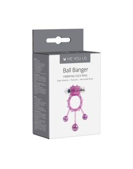 Фиолетовое эрекционное виброкольцо Ball Banger Cock
