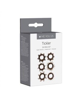 Набор из 6 дымчатых колец Tickler Set Textured Ring