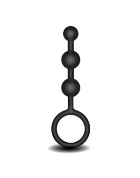 Черная анальная мини-цепочка с 3 шариками