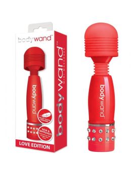 Красный жезловый мини-вибратор с кристаллами Mini Massager Love Edition
