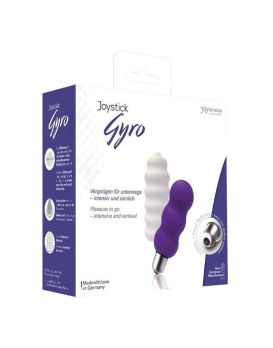 Мощная вибропуля Gyro с двумя сменными насадками - фиолетовой и белой