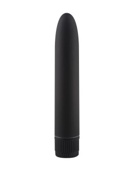 Черный матовый пластиковый вибратор - 14 см.