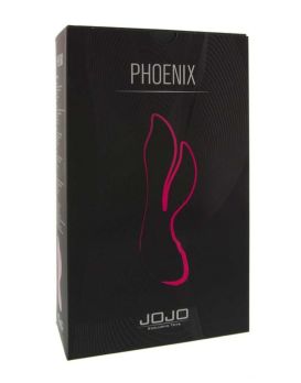 Розовый вибратор с клиторальным стимулятором JOJO Phoenix - 10 см.
