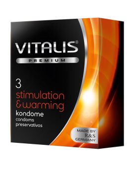 Презервативы VITALIS premium №3 Stimulation   warming с согревающим эффектом - 3 шт.