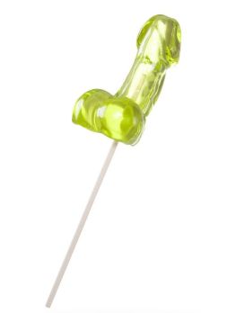 Зеленый леденец в форме фаллоса со вкусом лайма