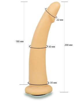Телесная гладкая насадка-фаллоимитатор Harness - 20 см.