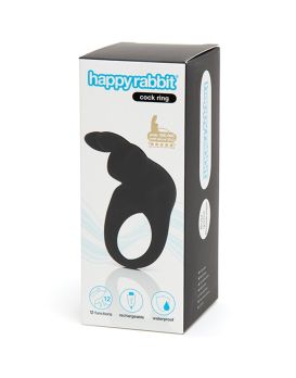 Черное эрекционное виброкольцо Happy Rabbit Rechargeable Rabbit Cock Ring