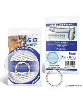Стальное эрекционное кольцо STEEL COCK RING - 3.5 см.