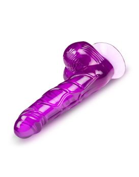 Фиолетовый фаллоимитатор-реалистик на присоске - 17 см.