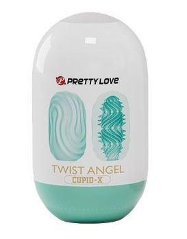 Бирюзовый мастурбатор-яйцо Twist Angel