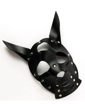 Черная маска  Собака  с ушками
