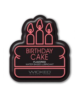 Лубрикант на водной основе со вкусом торта с кремом Wicked Aqua Birthday cake - 3 мл.
