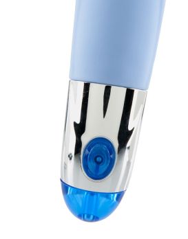 Голубой вибратор со стимуляцией клитора Lovely Vibes G-spot - 20 см.