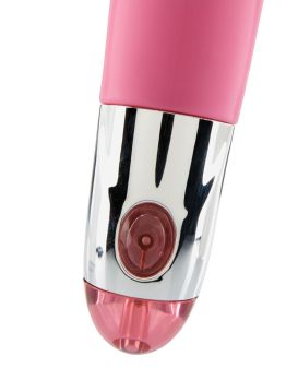 розовый вибратор со стимуляцией клитора Lovely Vibes G-spot Twin - 20 см.